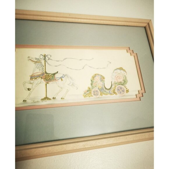 Art Prints Vintage Judy F  Faucher Carousel Horse Carriage Prints  1990 Signed - Picture 11 of 16